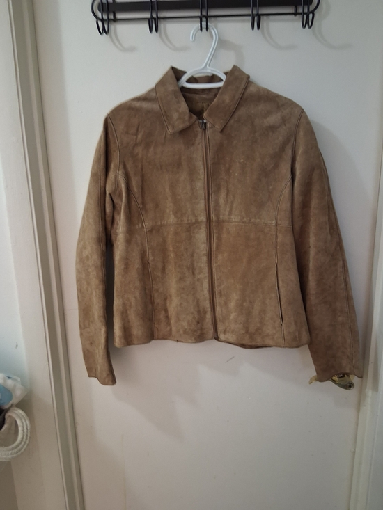 Wilsons Leather Jackets & Blazers - Wilson’s Vintage Leather Car Coat M. Julian Suede Zip Up & Pockets Tan